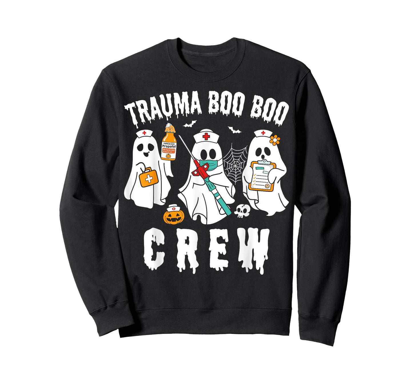 Groovy Trauma Boo Crew Funny Halloween Nurse T-Shirt