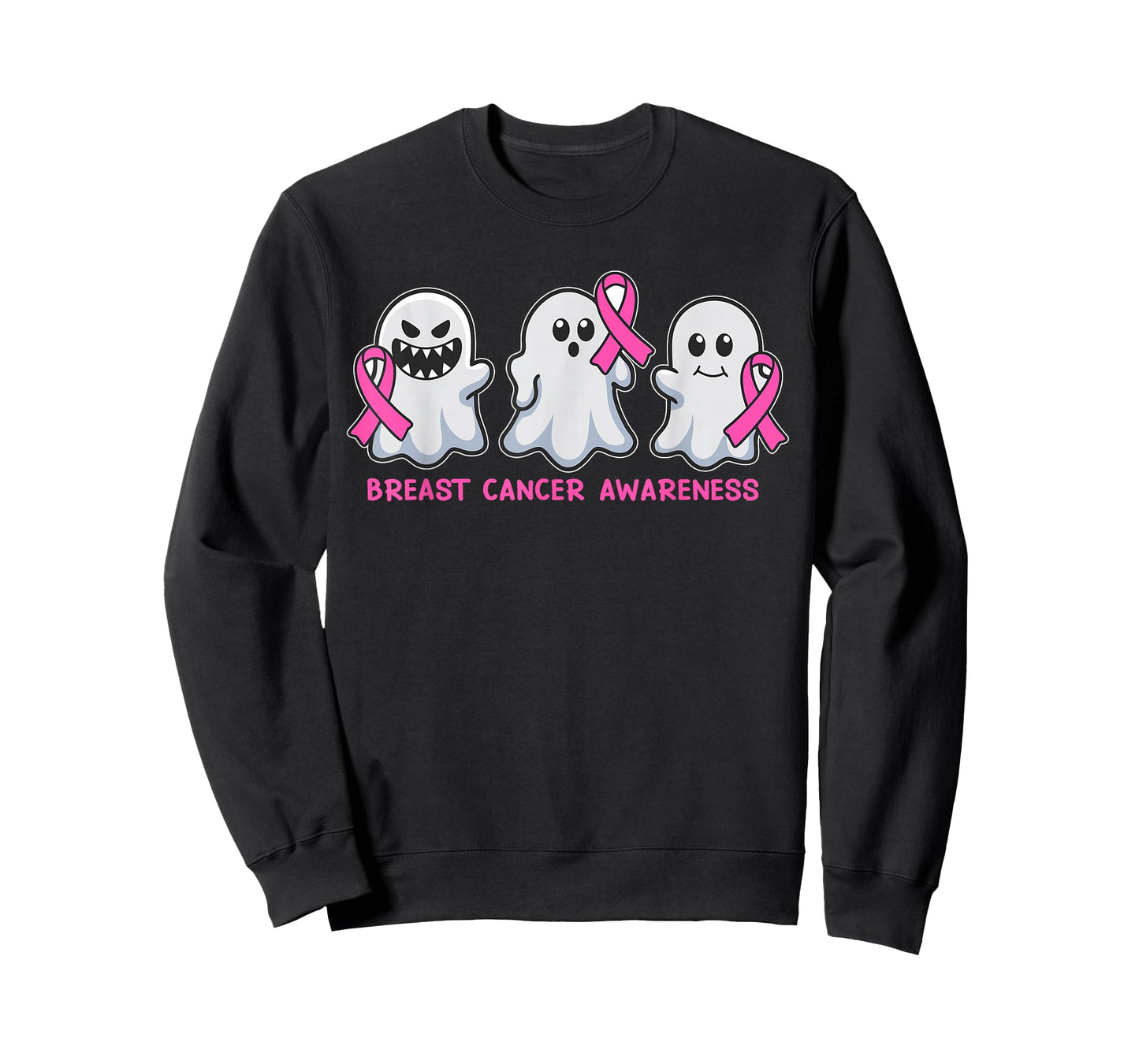 Breast Cancer Ghost Halloween Breast Cancer Awareness T-Shirt
