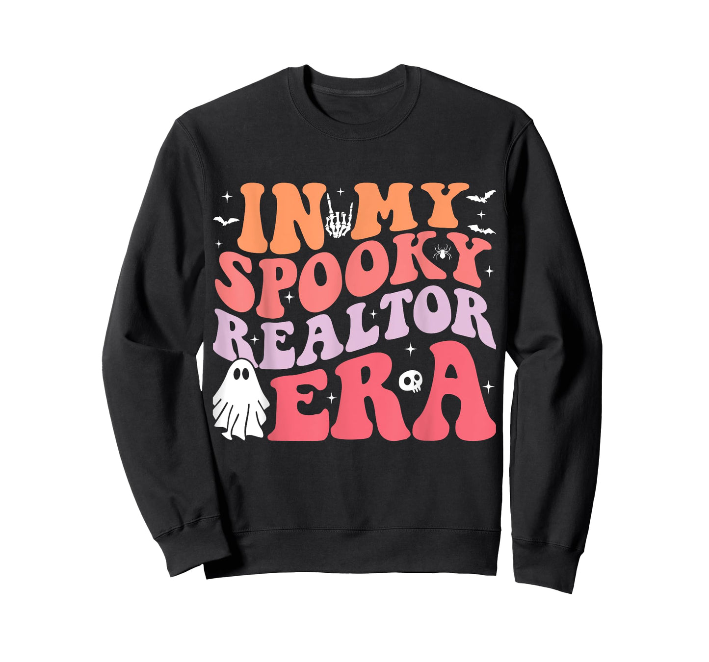 In My Spooky Realtor Era Retro Groovy Funny Halloween Ghost T-Shirt