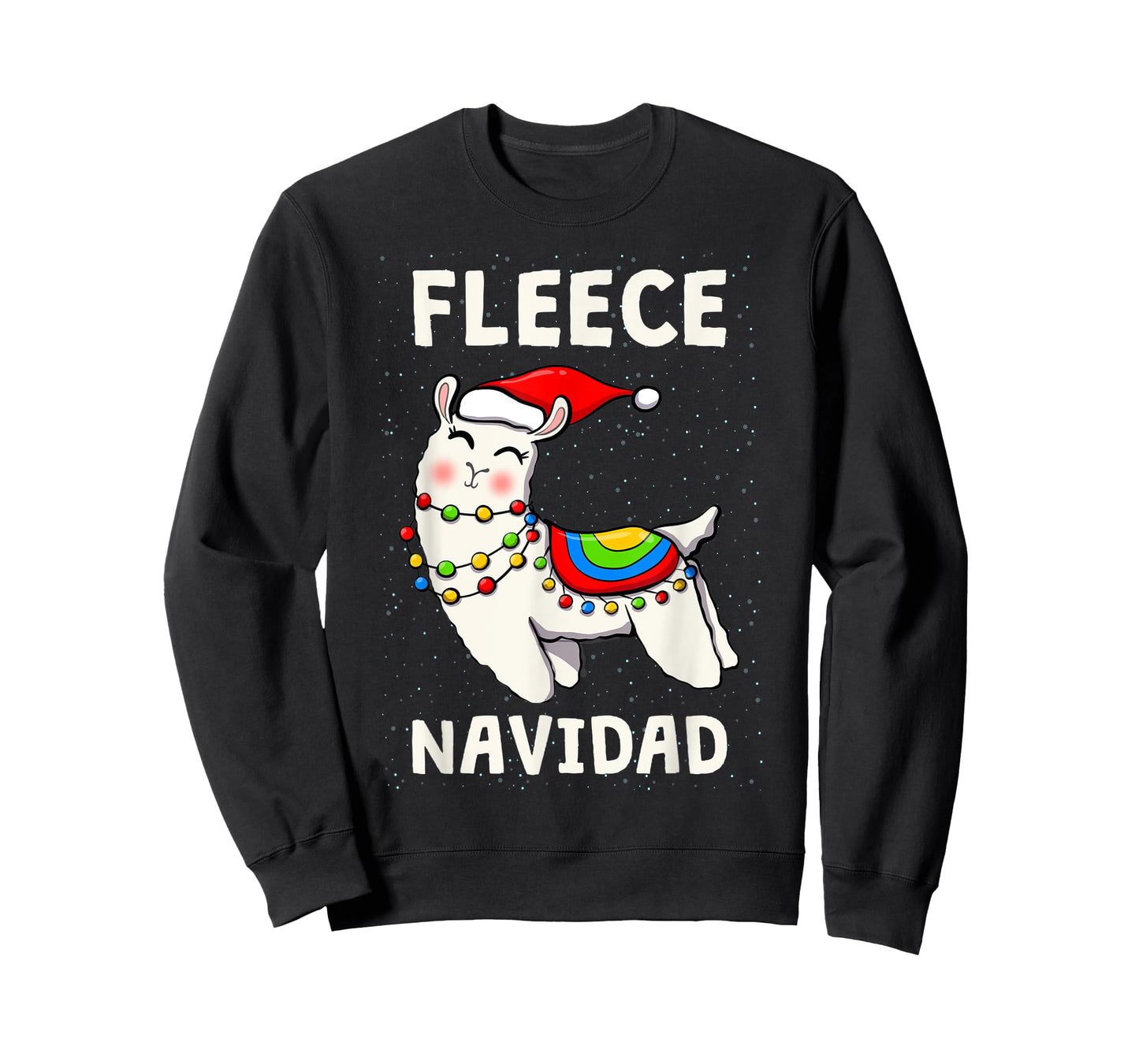 Cute Fleece Navidad Llama Christmas Xmas Men Women Kids T-Shirt