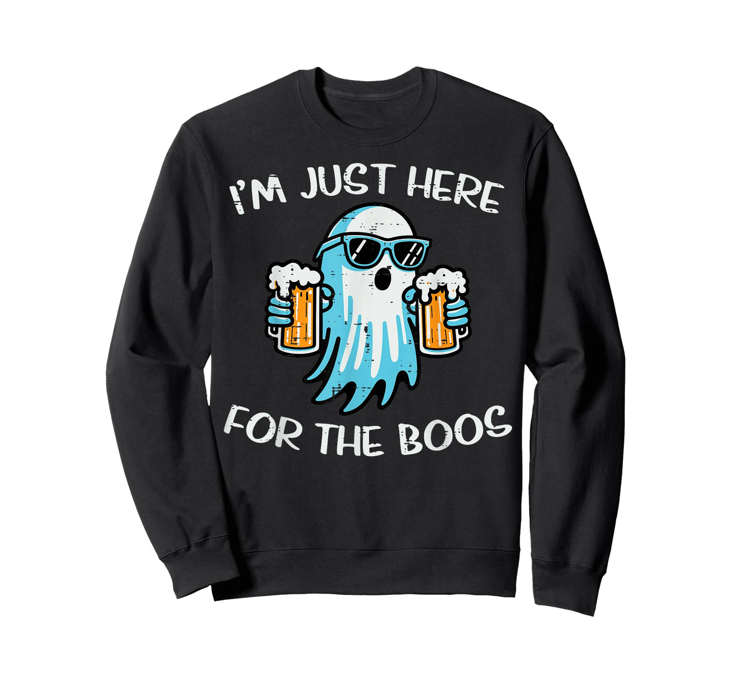 Halloween Here for Boos Ghost Funny Costume Dad Men Women T-Shirt