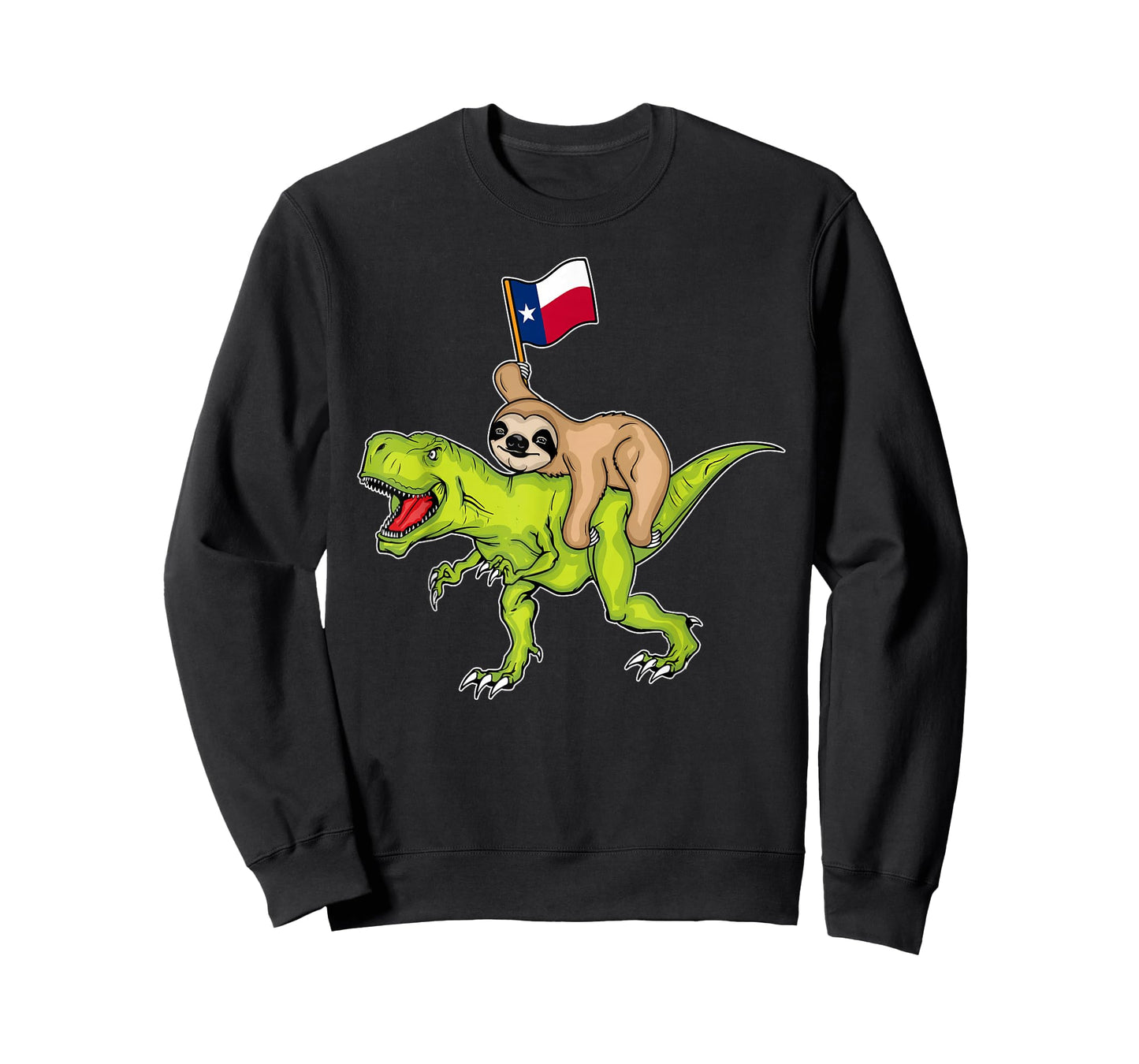 Texas Flag Dinosaur Sloth Lover Kids USA Texas T-Shirt