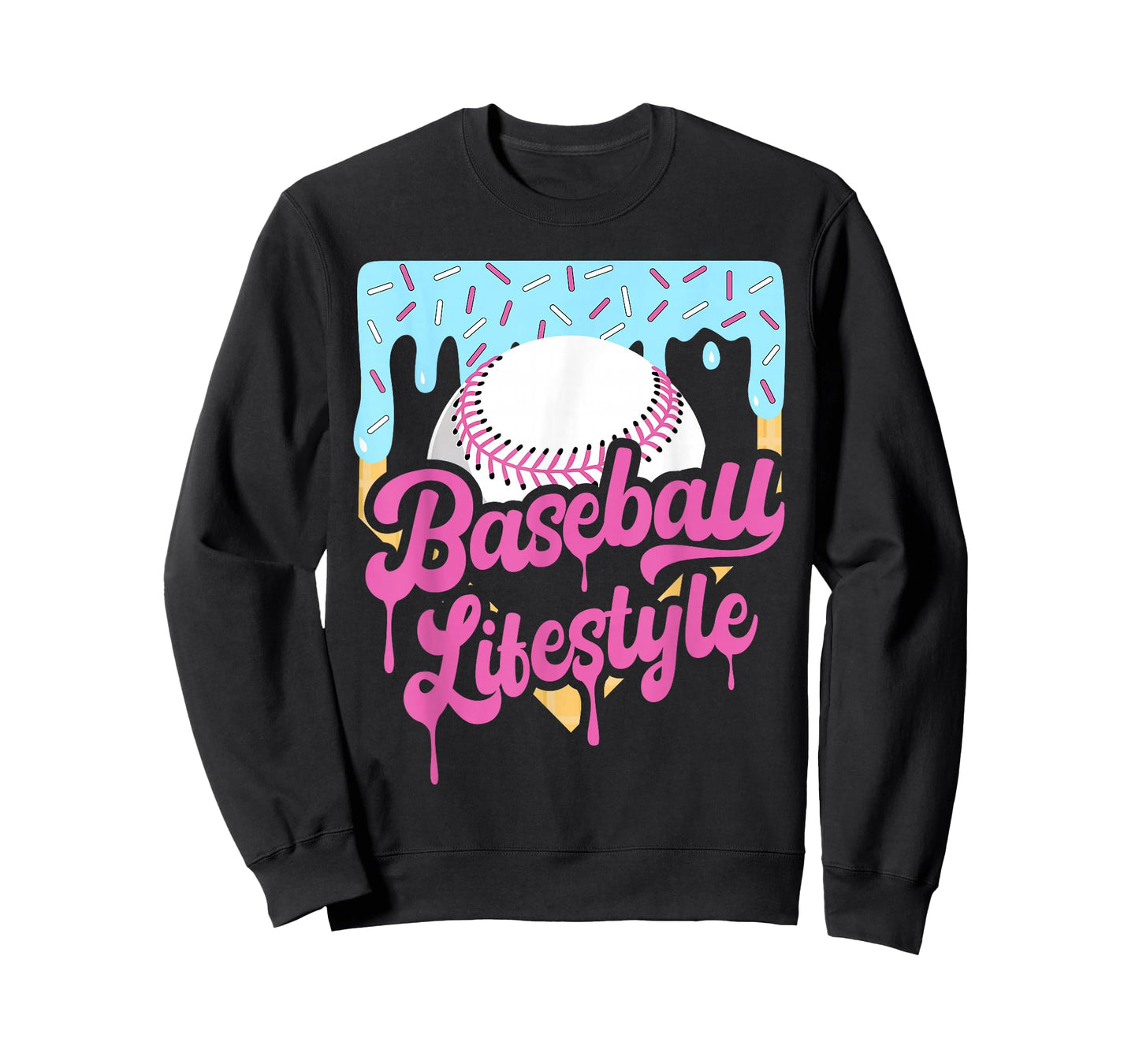 Baseball Lifestyle Home Plate Ice Cream Drip Men Boys Youth T-Shirt