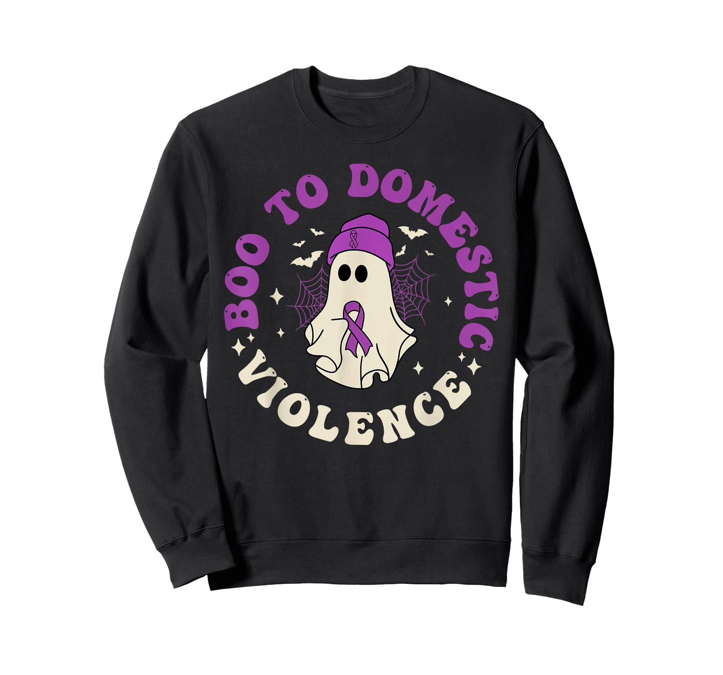 Boo To Domestic Violence Domestic Halloween Ghost Kids Boys T-Shirt