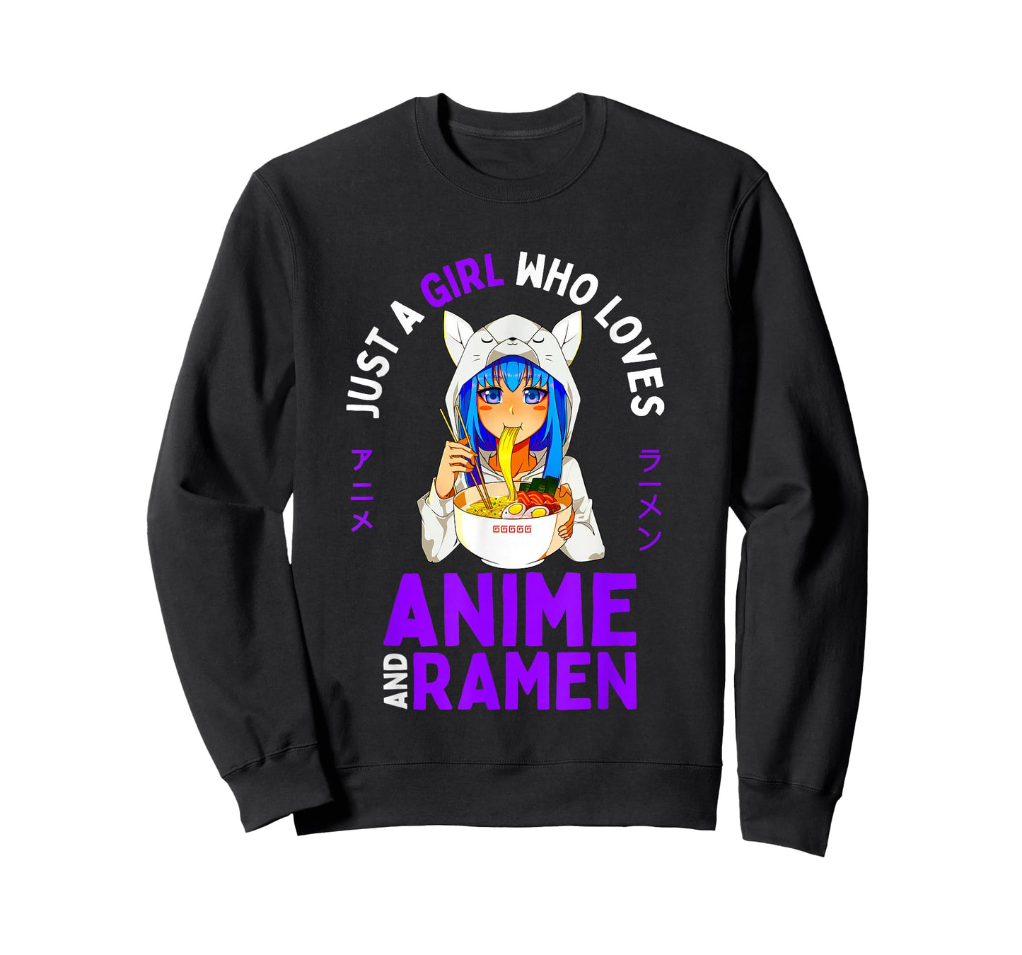 Just a Girl Who Loves Anime and Ramen Teen Girls Japan Merch T-Shirt
