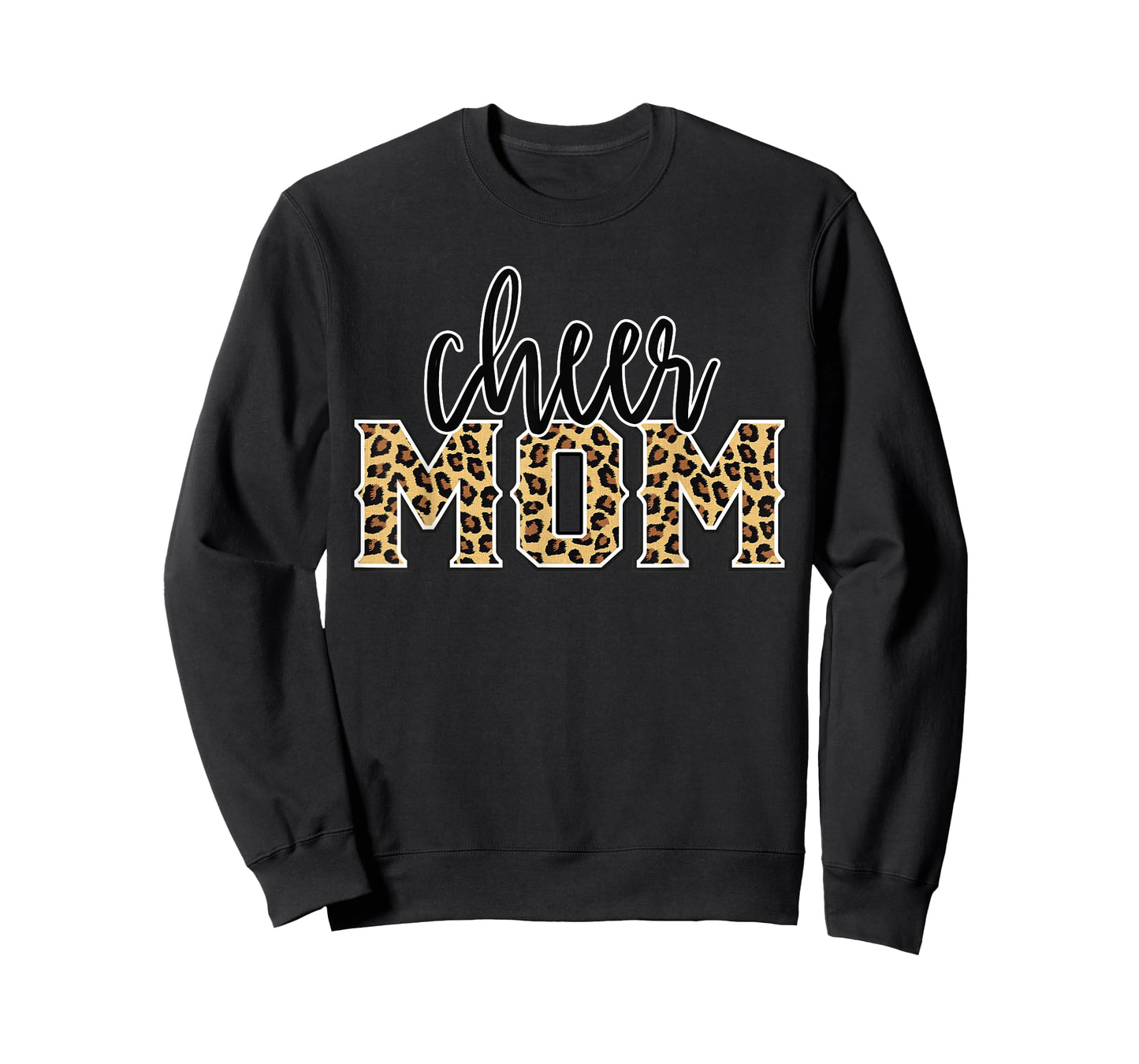 Cheer Mom Leopard Print Womens Proud Cheerleader Mother T-Shirt