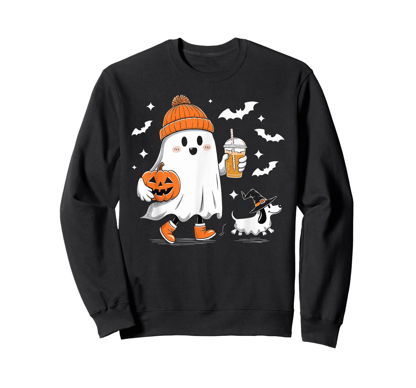 Ghost Walking Dachshund Spooky Season Halloween Dog Girls T-Shirt