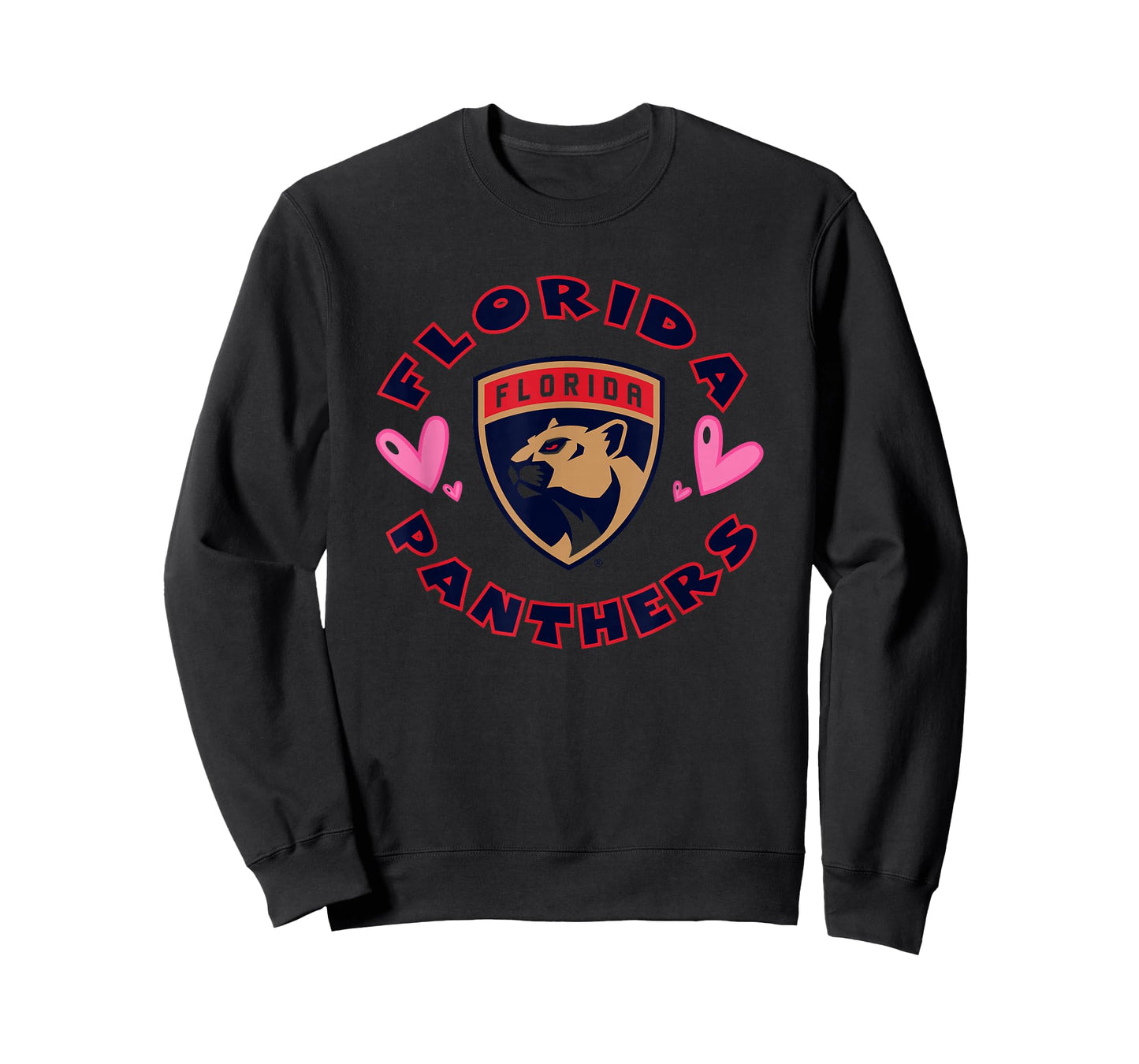 Florida Panthers Valentine Hearts NHL Officially Licensed T-Shirt