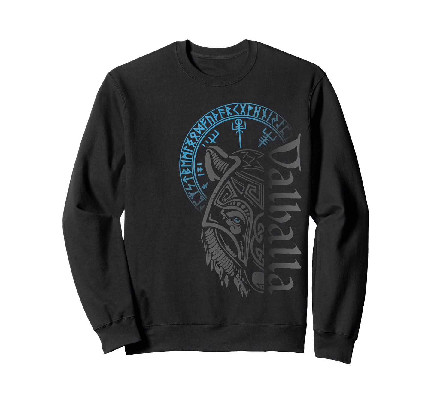 Walhalla Wolf Mask Odin Runes Nordic Compass Viking T-Shirt