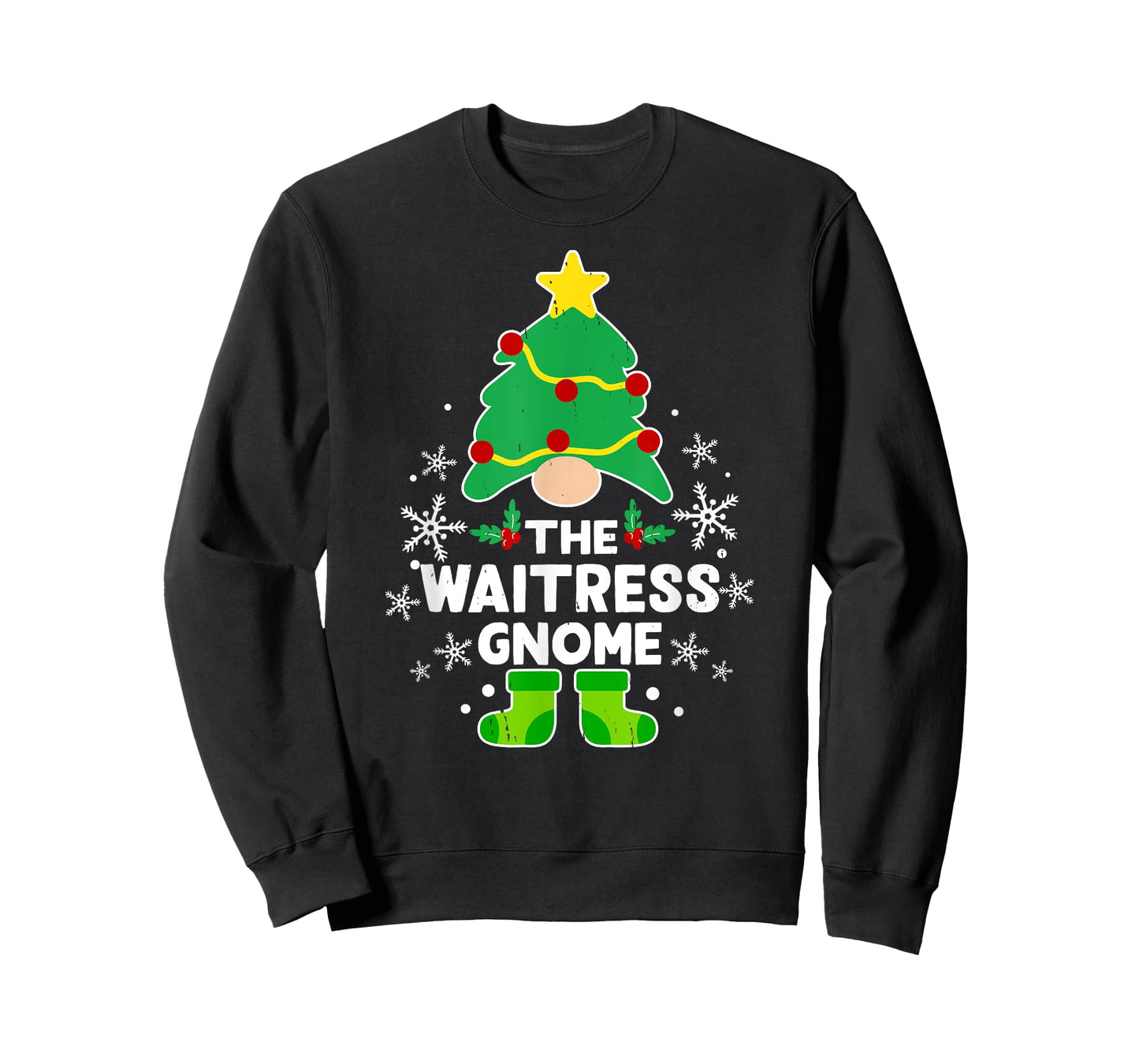 Waitress Gnome Xmas Family Holiday Christmas Matching T-Shirt