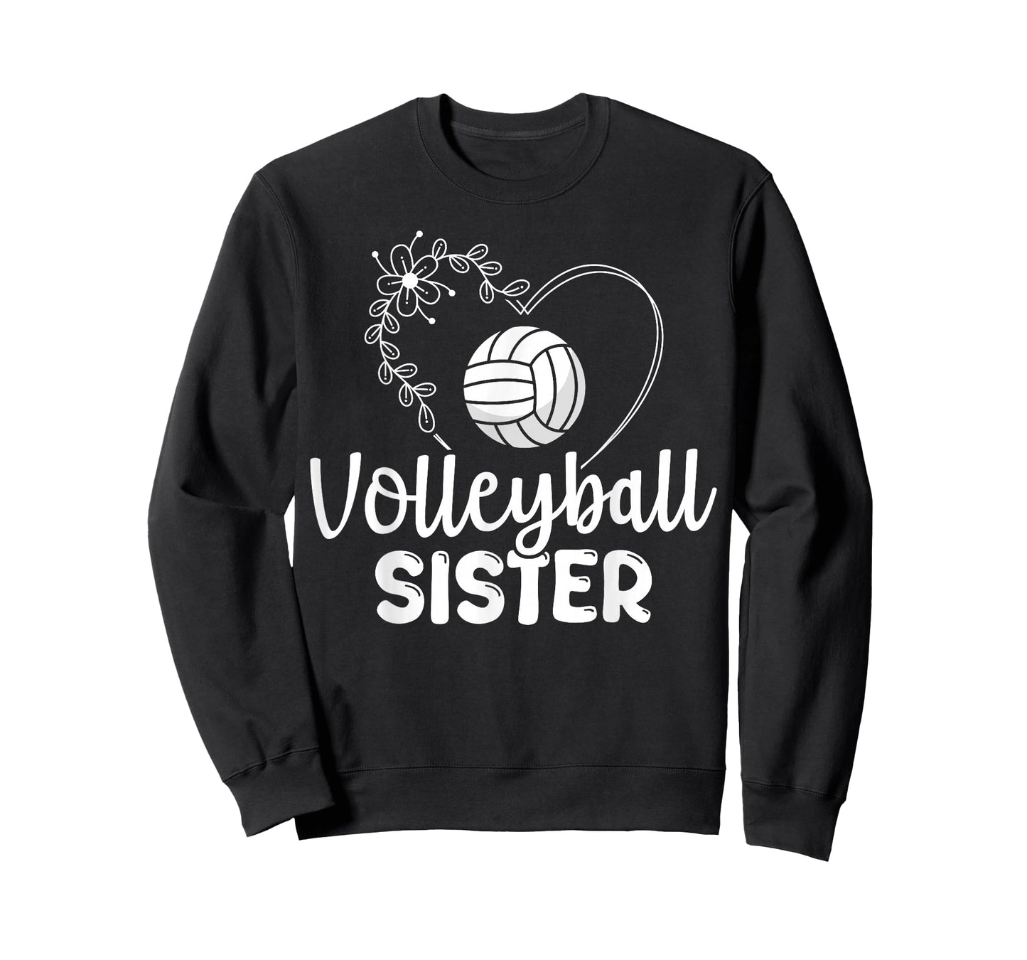 Floral Volleyball Sister Heart T-Shirt
