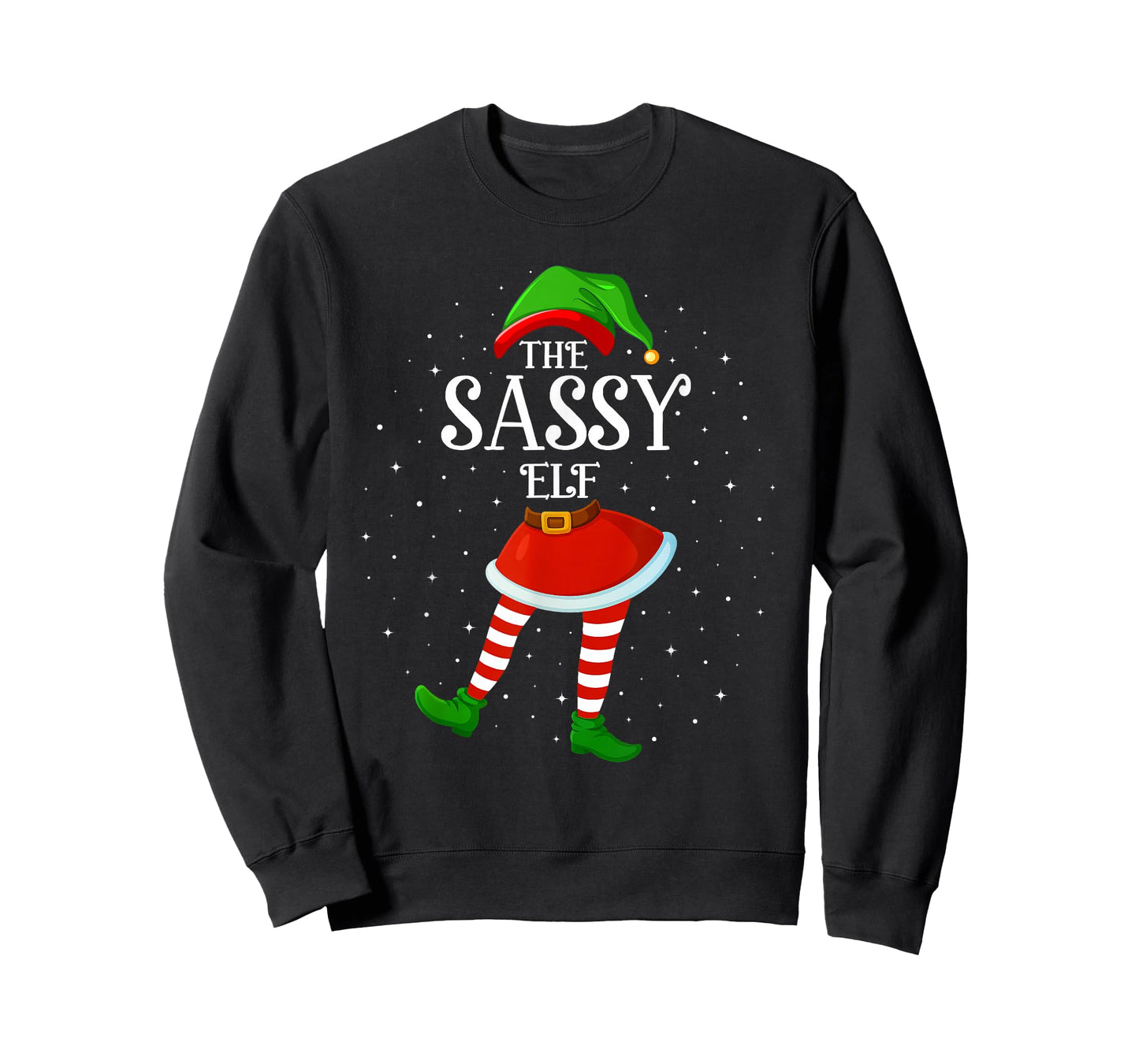 Xmas Family Matching Women Girls The Sassy Elf Christmas T-Shirt