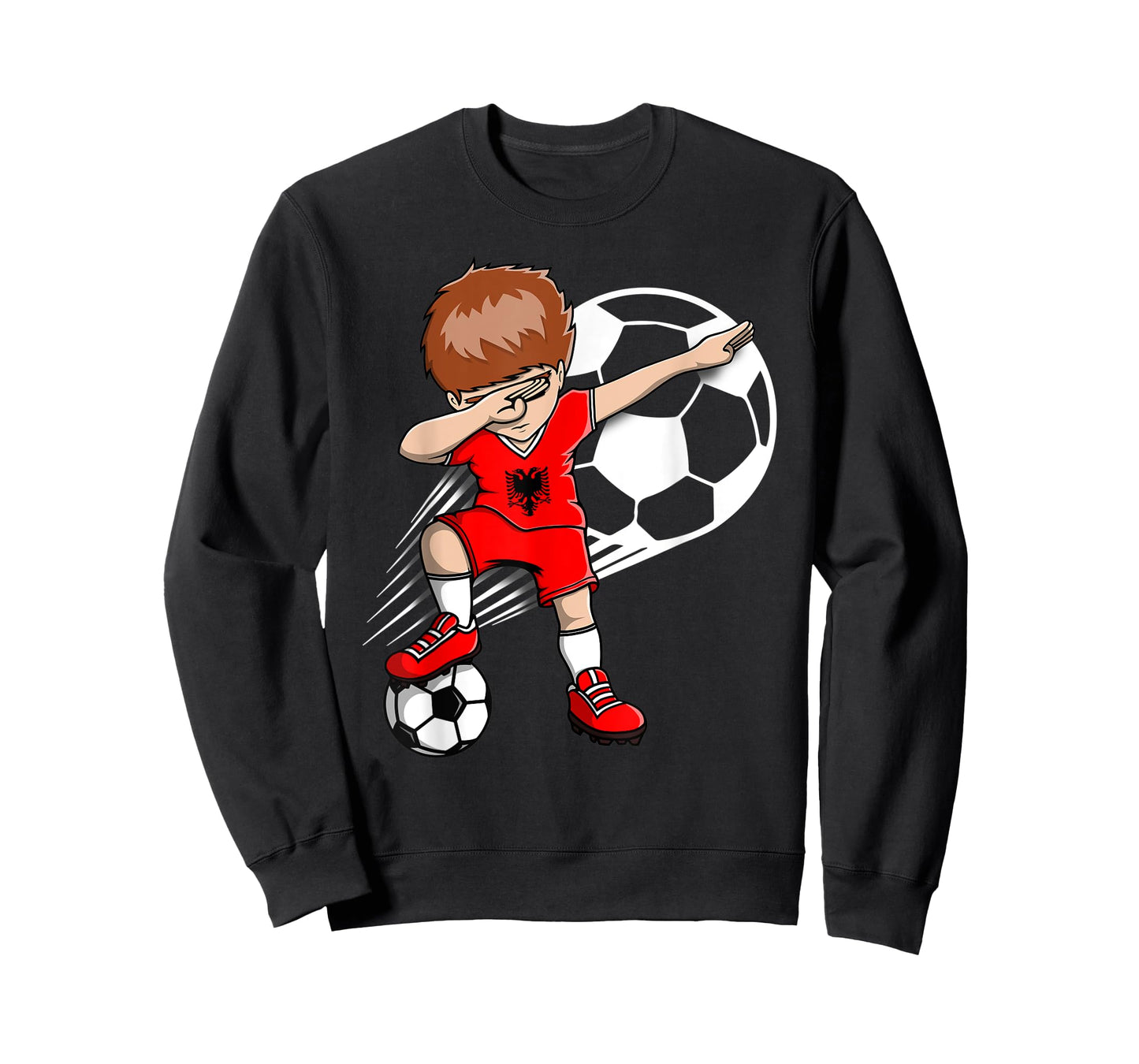 Dabbing Soccer Boy - Albania Jersey Albanian Football Fans T-Shirt