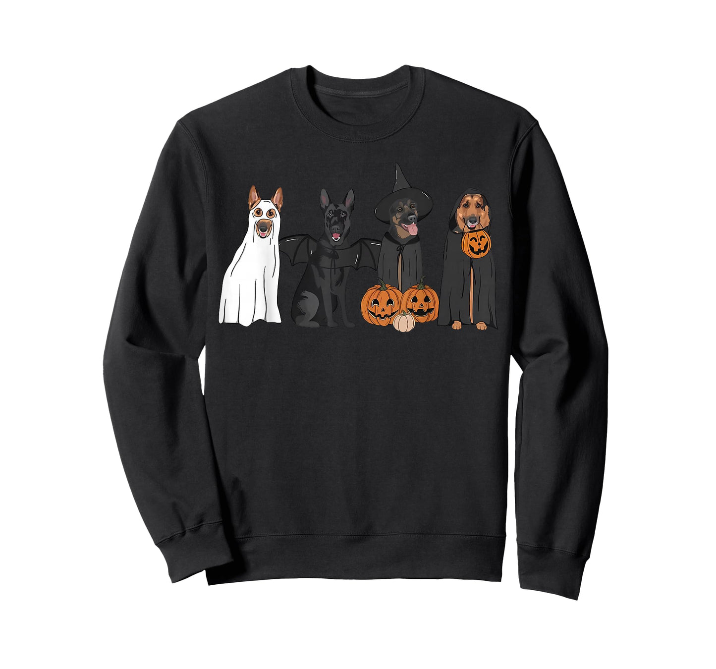 German Shepherd Dogs Lovers Ghost Witch Halloween Spooky T-Shirt