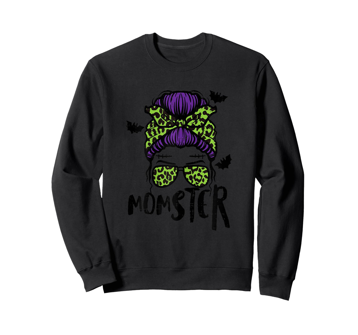 Halloween Momster Messy Bun Monster Mom Costume Mommy Mama T-Shirt
