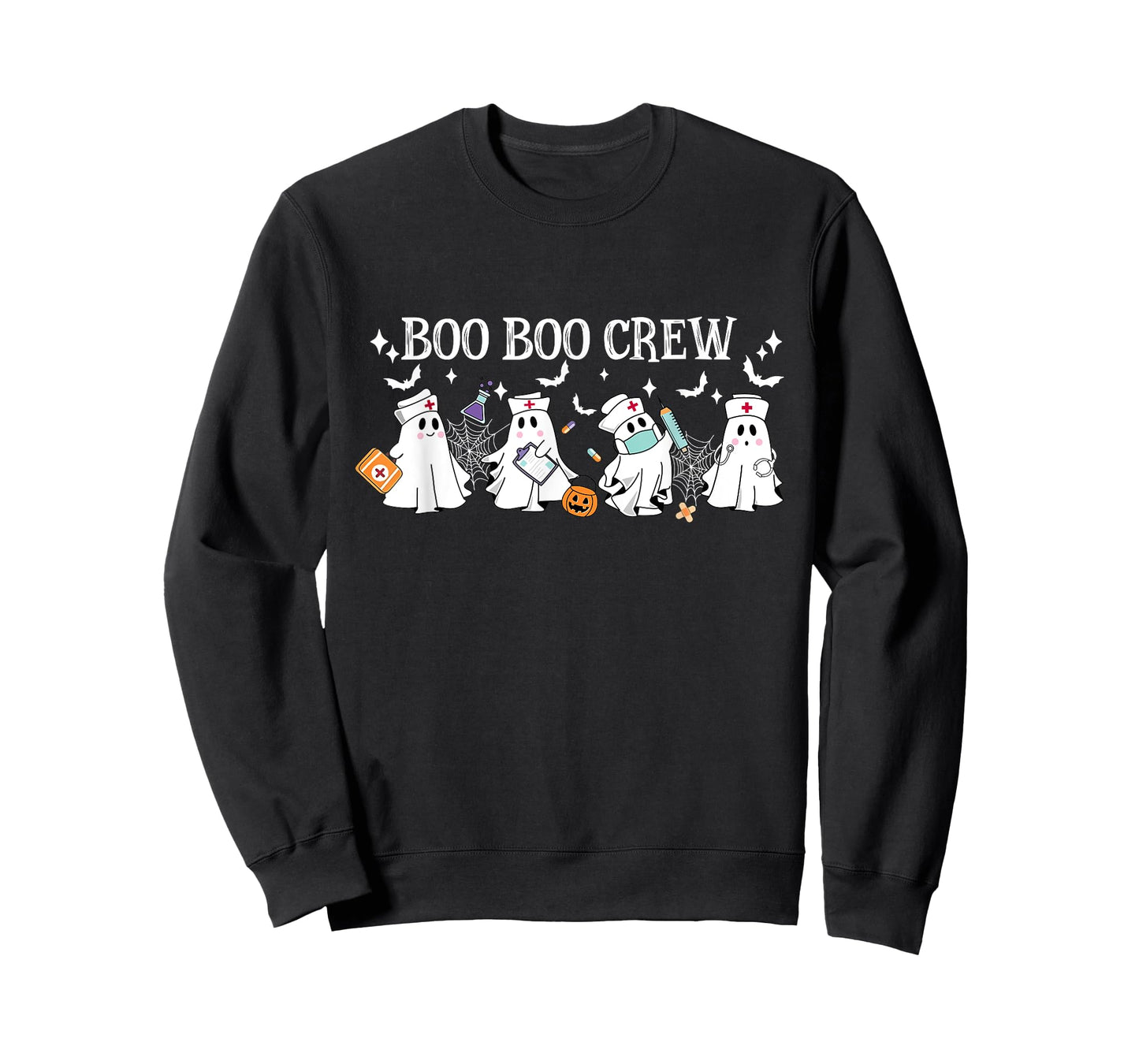 Boo Boo Crew Nurse Ghost Nursing Halloween Spooky Nurse T-Shirt