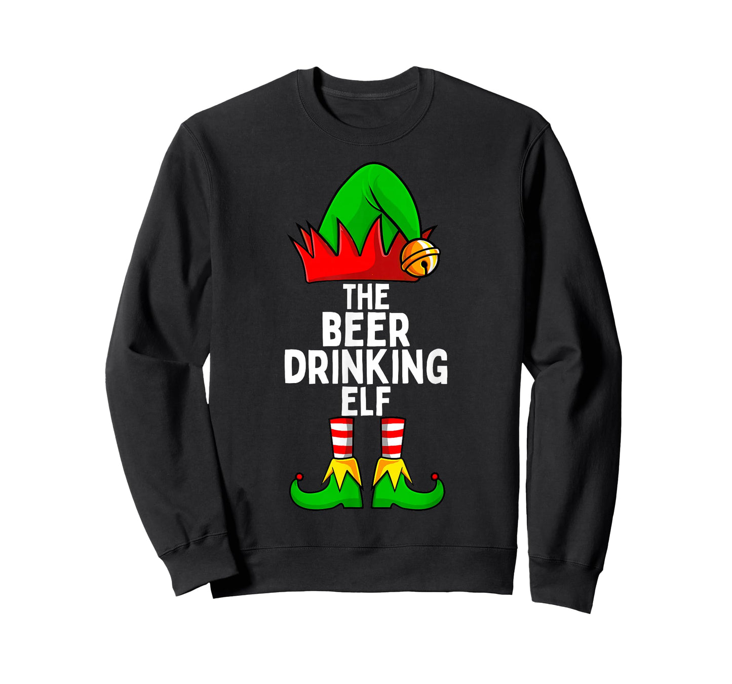 Beer Drinking Elf Matching Family Christmas T-Shirt