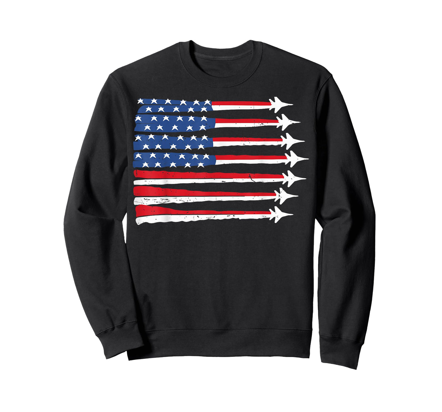 Patriotic USA Flag Fighter Jet 4th July Boy Red White & Blue T-Shirt