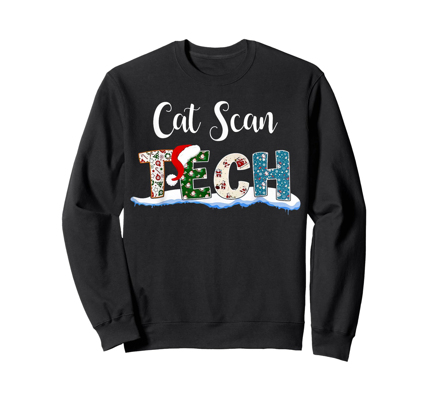 Cat Scan Tech Santa Hat Christmas Radiology Technologist T-Shirt for Men Women