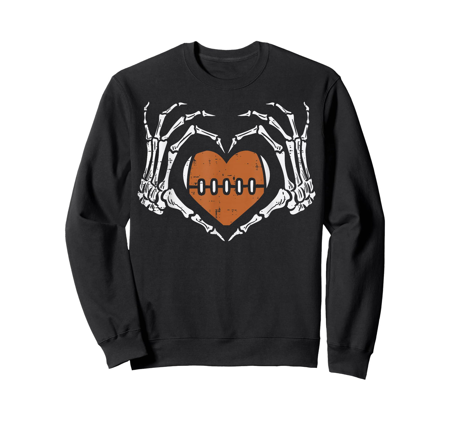 Halloween Football Heart Skeleton Hand Costume Boys Kids Men T-Shirt