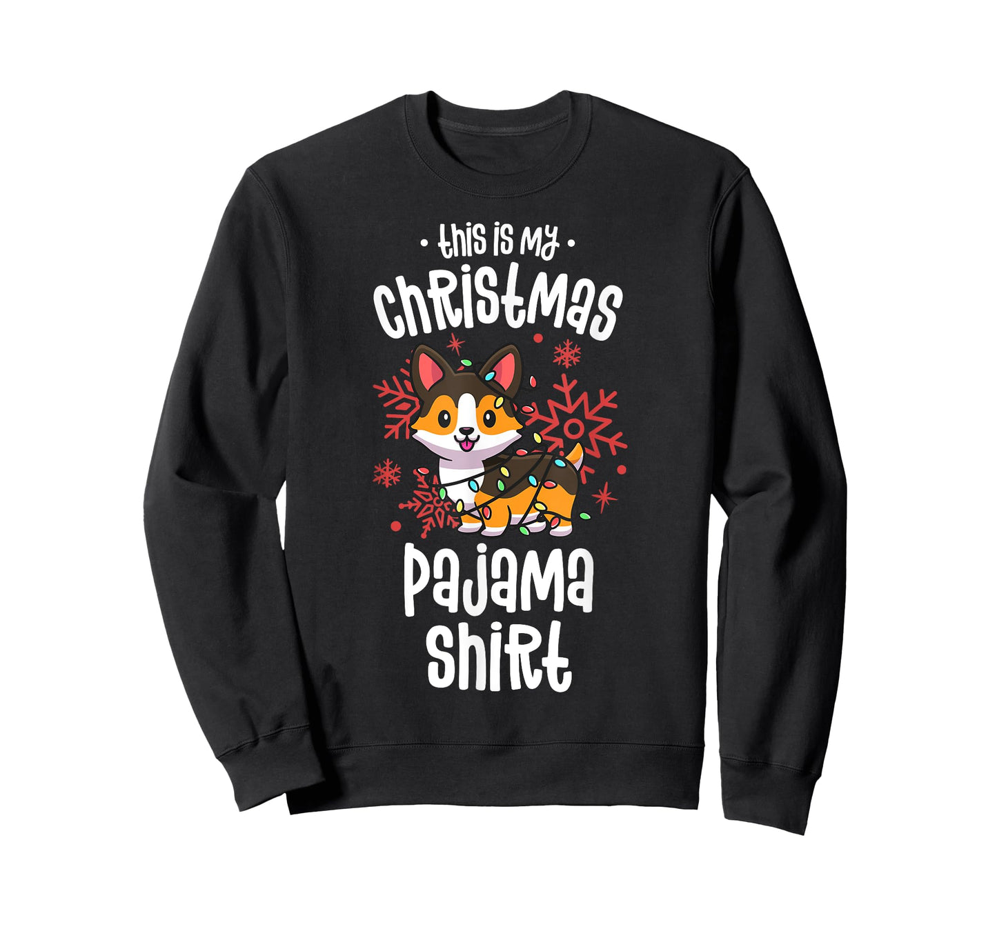 This Is My Christmas Pajama Shirt Tricolor Corgi Pjs Xmas T-Shirt