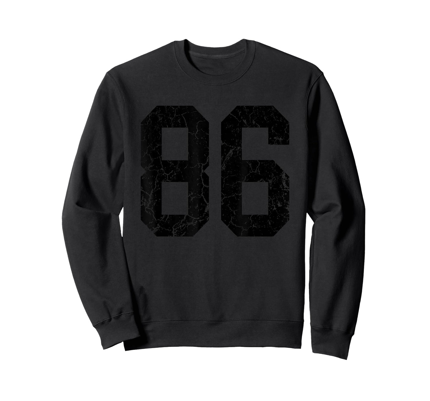 Distressed Black Number 86 Jersey Player Uniform #86 Fan T-Shirt