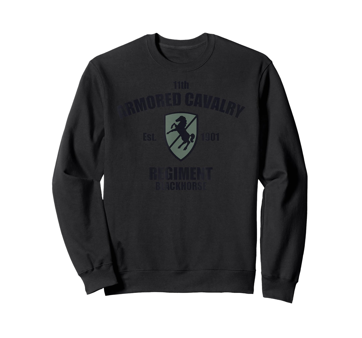 11th ACR Blackhorse Regiment & US Armored Units 11th Armored Cavalry T-Shirt for Men, Adults, Military History Enthusiasts, Tank Enthusiasts, Grey, Short Sleeve, Small, Classic Fit