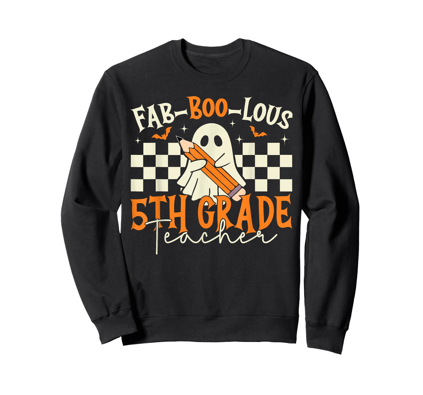 Fab Boo Lous 5th Grade Teacher Retro Ghost Spooky Halloween T-Shirt