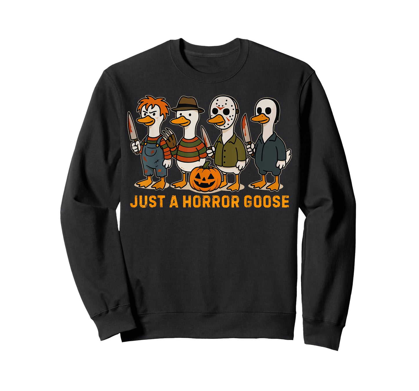 Funny Just a Horror Goose Halloween Silly Goose Meme Fans T-Shirt