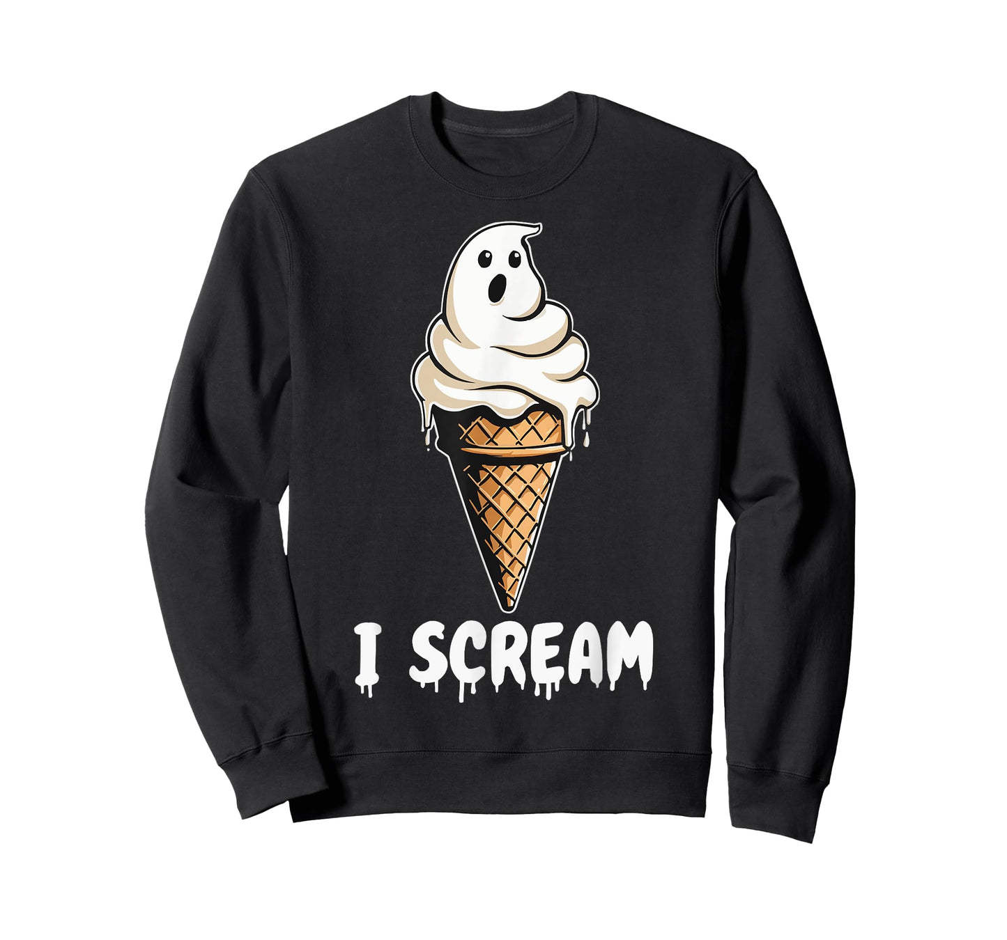 Funny Cute Ice Cream Ghost I Scream Halloween Party Costume T-Shirt