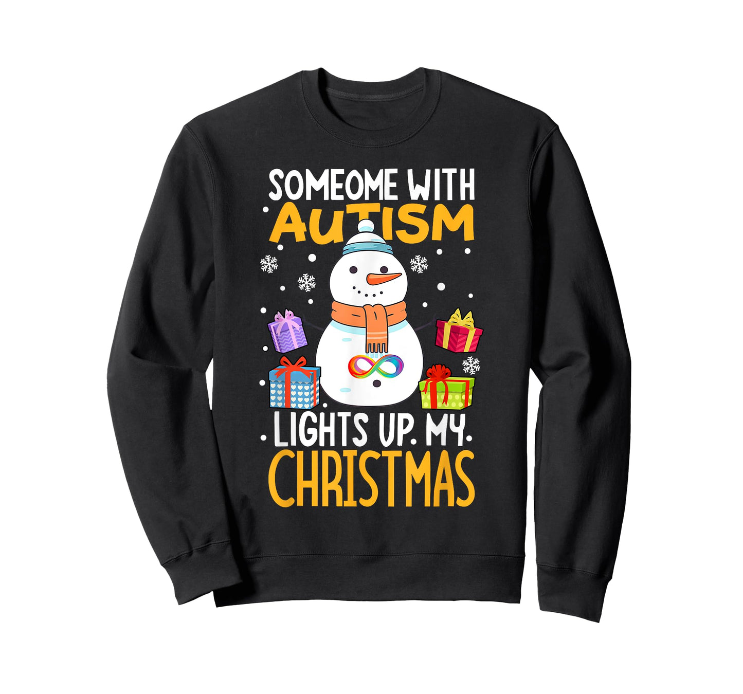 Autism awareness funny Snowman Xmas decor Christmas lights T-Shirt