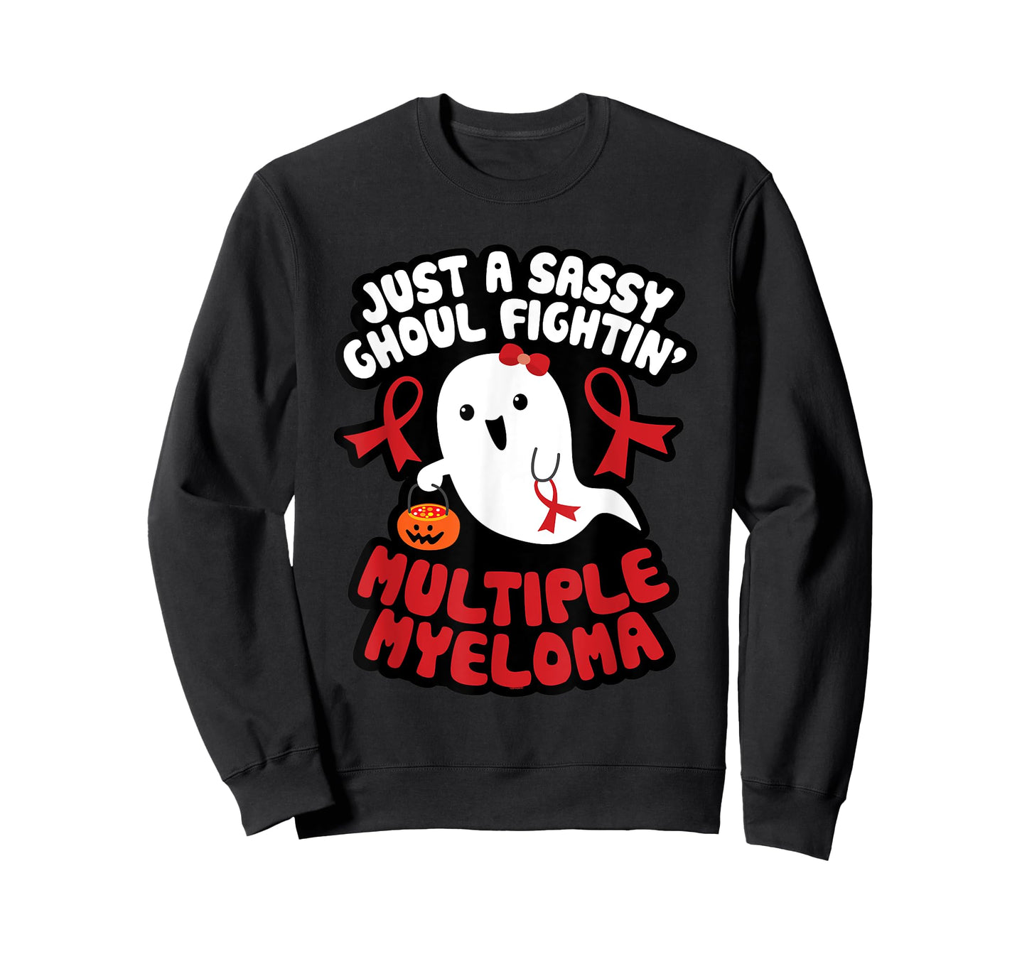 Sassy Ghoul Fighting Multiple Myeloma Halloween Cute Ghost T-Shirt