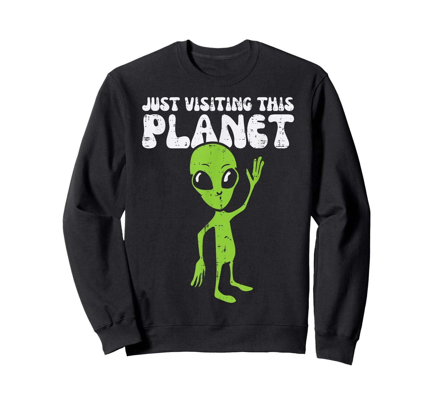 Alien Wave Just Visiting This Planet Funny Kids Men Women T-Shirt