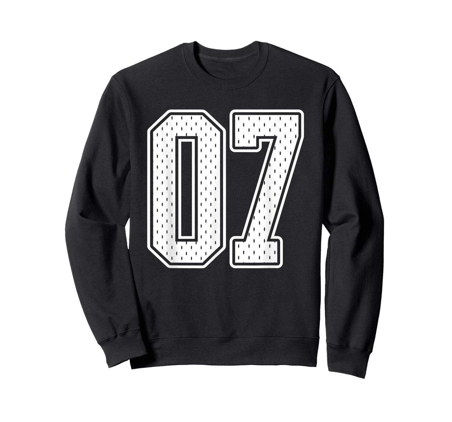 #07 White Vintage Number 07 Sports Fan Jersey Style T-Shirt