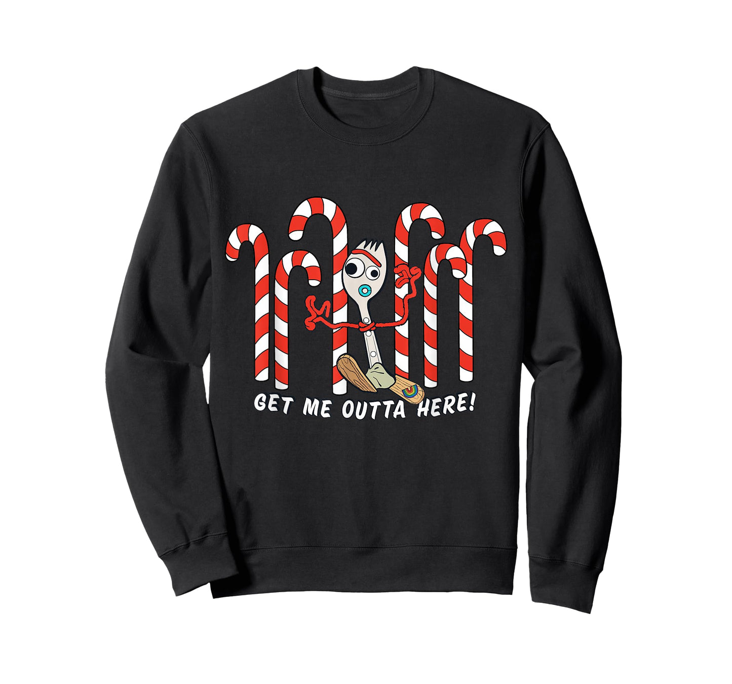Toy Story 4 Forky Get Me Outta Here Candy Canes Holiday T-Shirt
