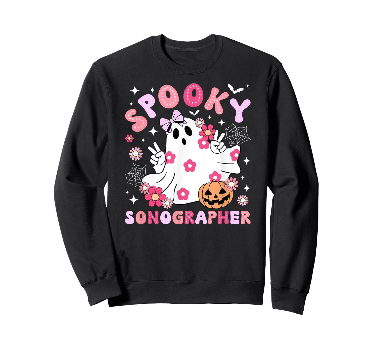 Spooky Sonographer Halloween Sonography Groovy T-Shirt