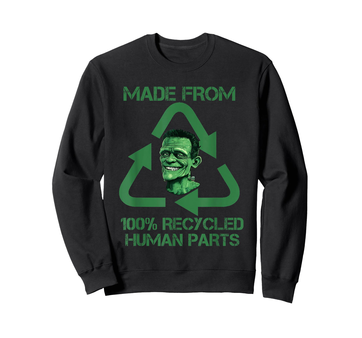 Frankenstein Made From 100% Recycled Human Parts - Halloween T-Shirt