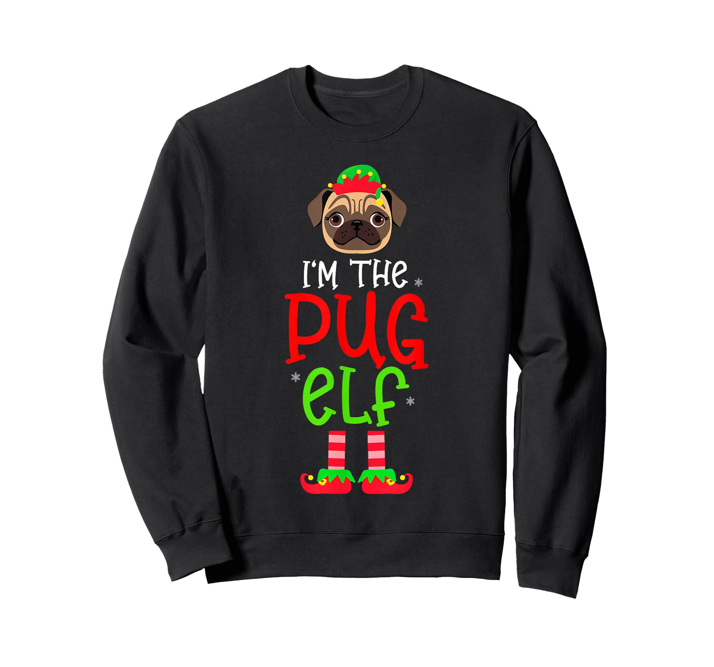 Christmas I'm The Pug Elf Pet Dog Matching Family Group T-Shirt