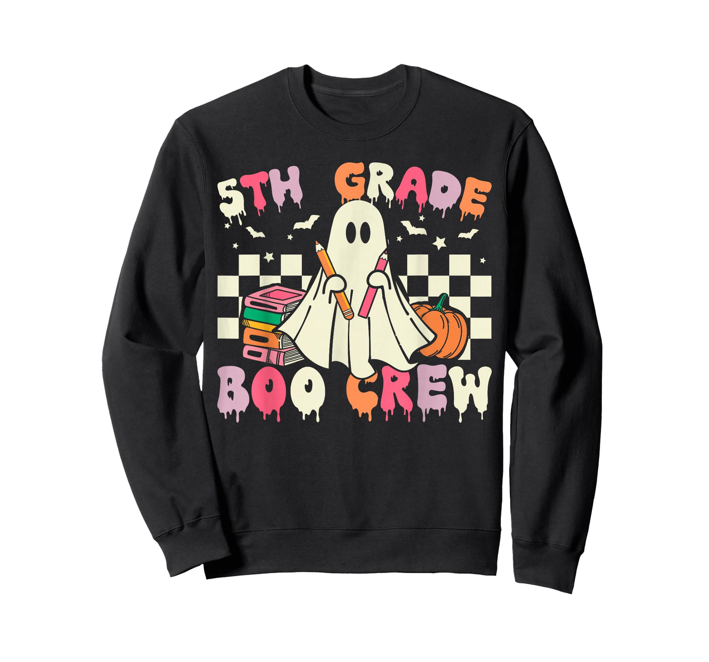 5th Grade Boo Crew Retro Ghost Halloween Teacher Student T-Shirt