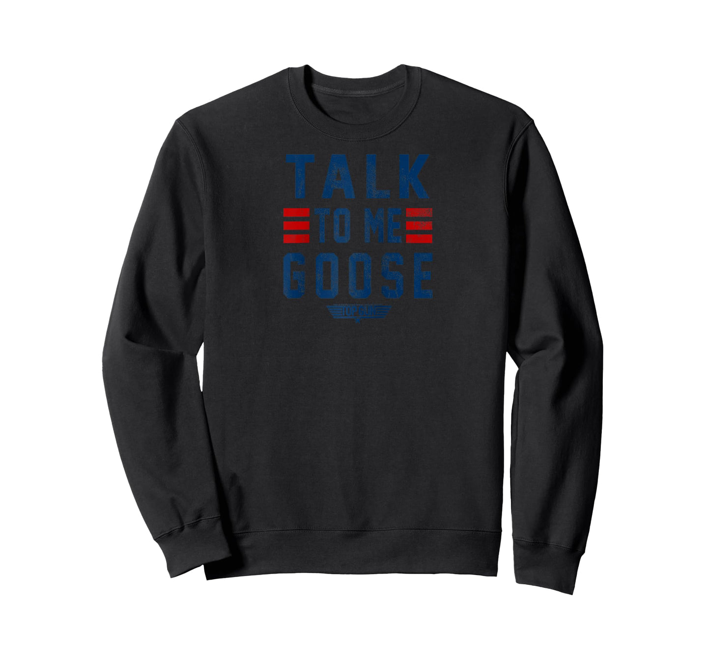 Top Gun Talk to Me Goose Distressed Text Raglan Baseball Tee