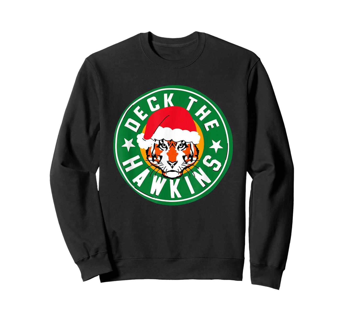 Stranger Things Christmas Deck The Hawkins Big Chest Badge T-Shirt