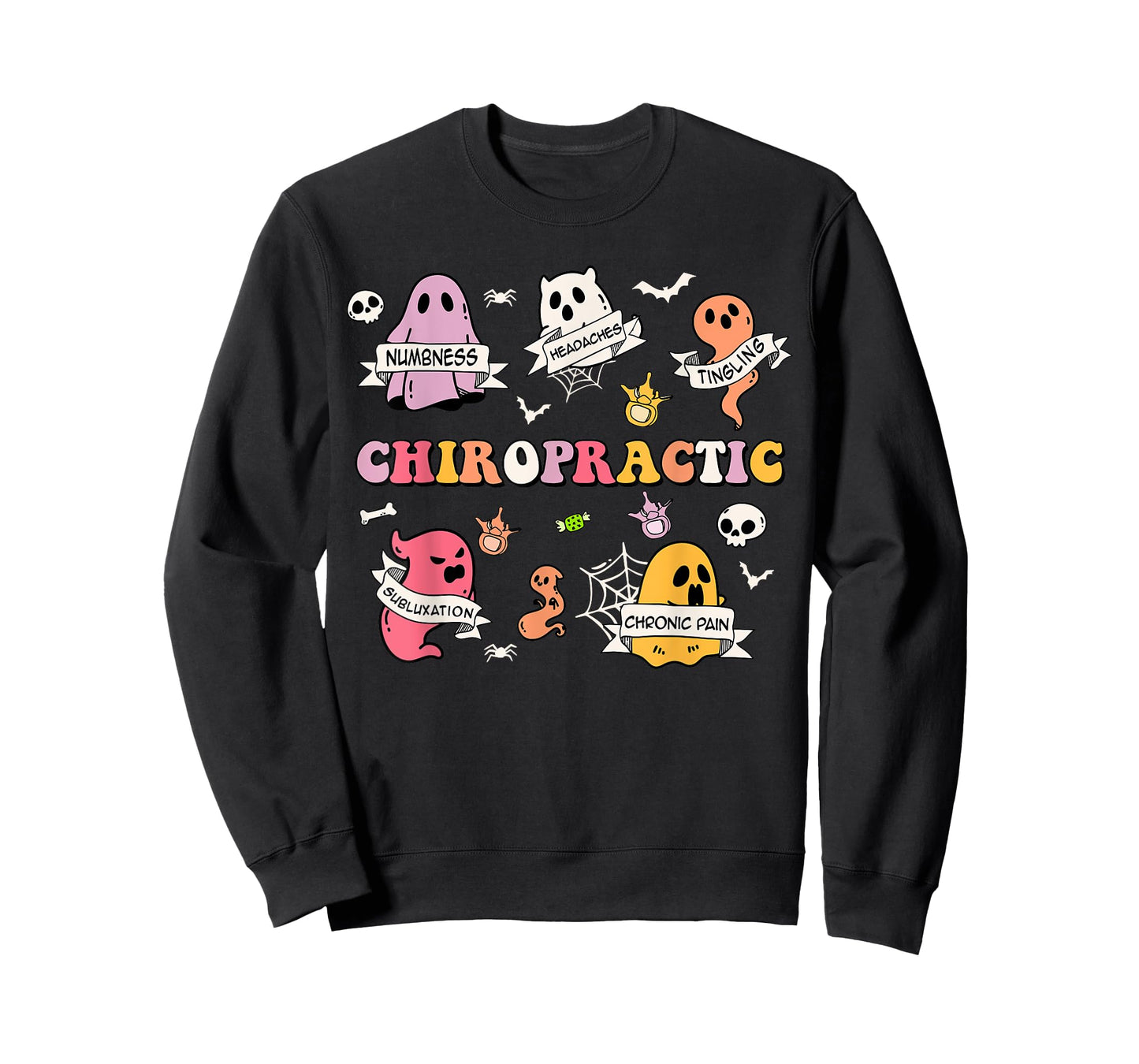 Retro Chiropractic Ghost Chiropractors Halloween Costume T-Shirt