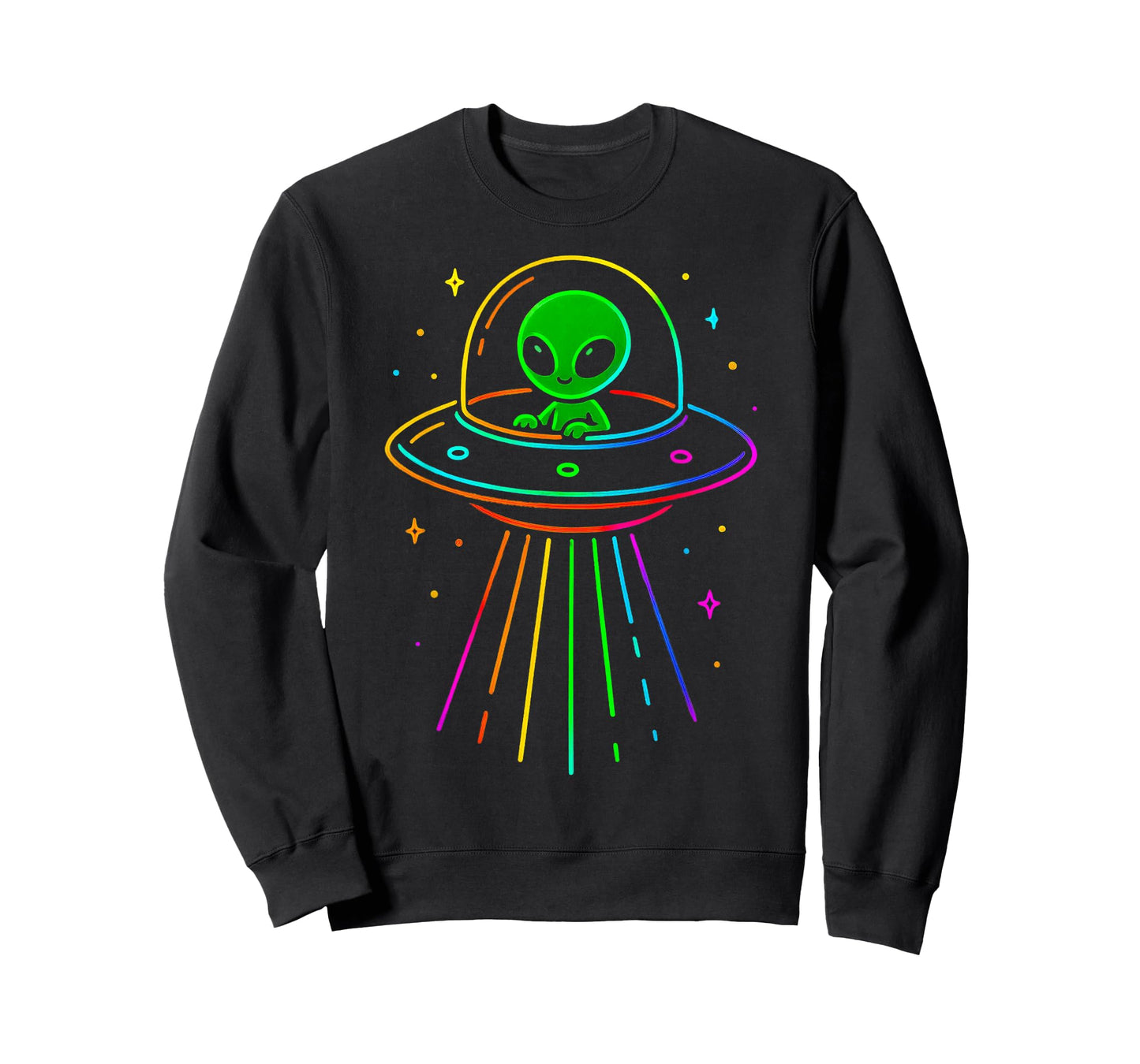 Alien UFO Colorful Lights For Alien Lovers T-Shirt