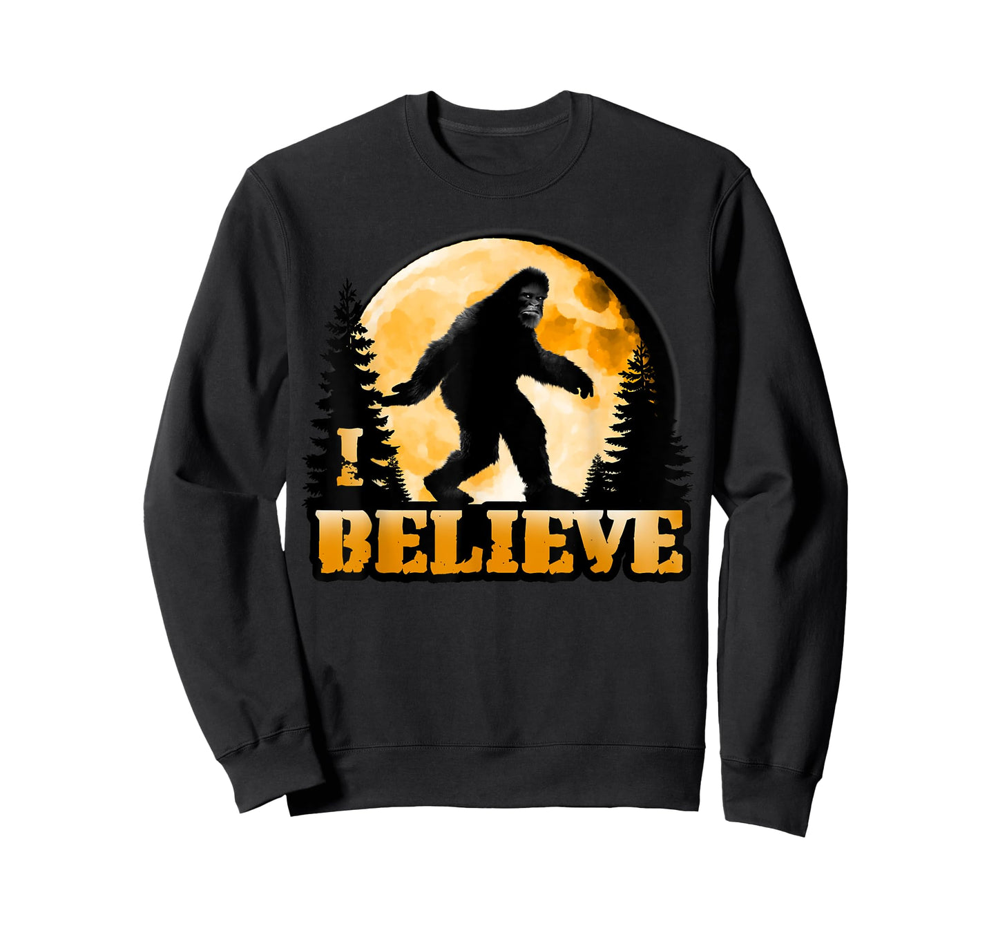 I Believe Bigfoot: Yeti Sasquatch Wood Booger Skunk Ape Moon T-Shirt
