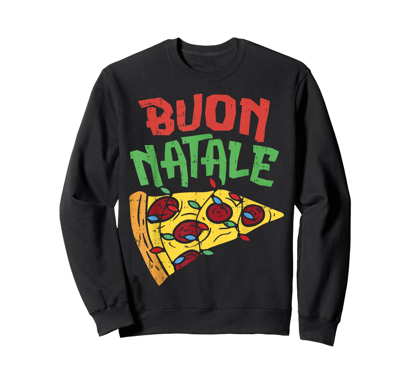Buon Natale Pizza Shirt Funny Italian Christmas Lights Gift T-Shirt