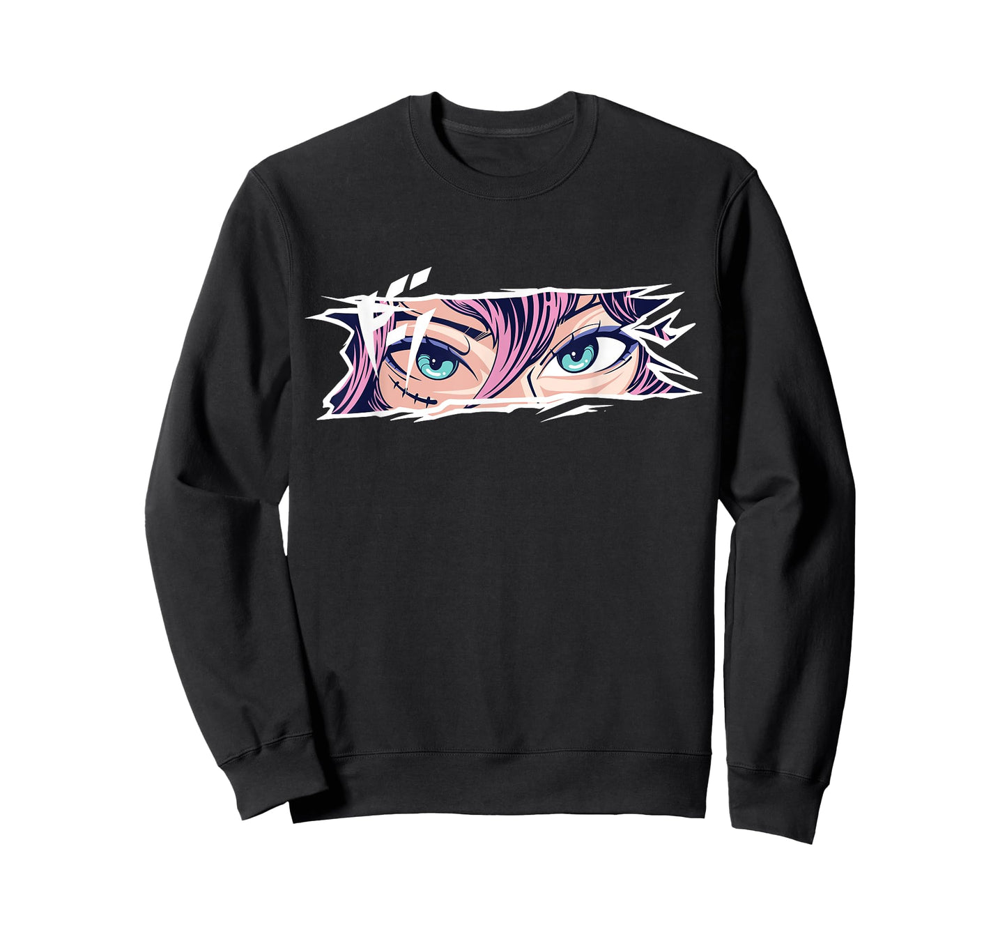 Anime & Japan Culture Apparel Gifts FIDIMA Anime Eyes T-Shirt - Unisex-Adults & Kids - Black - Small - Short Sleeve - Cotton 65%, Polyester 35%