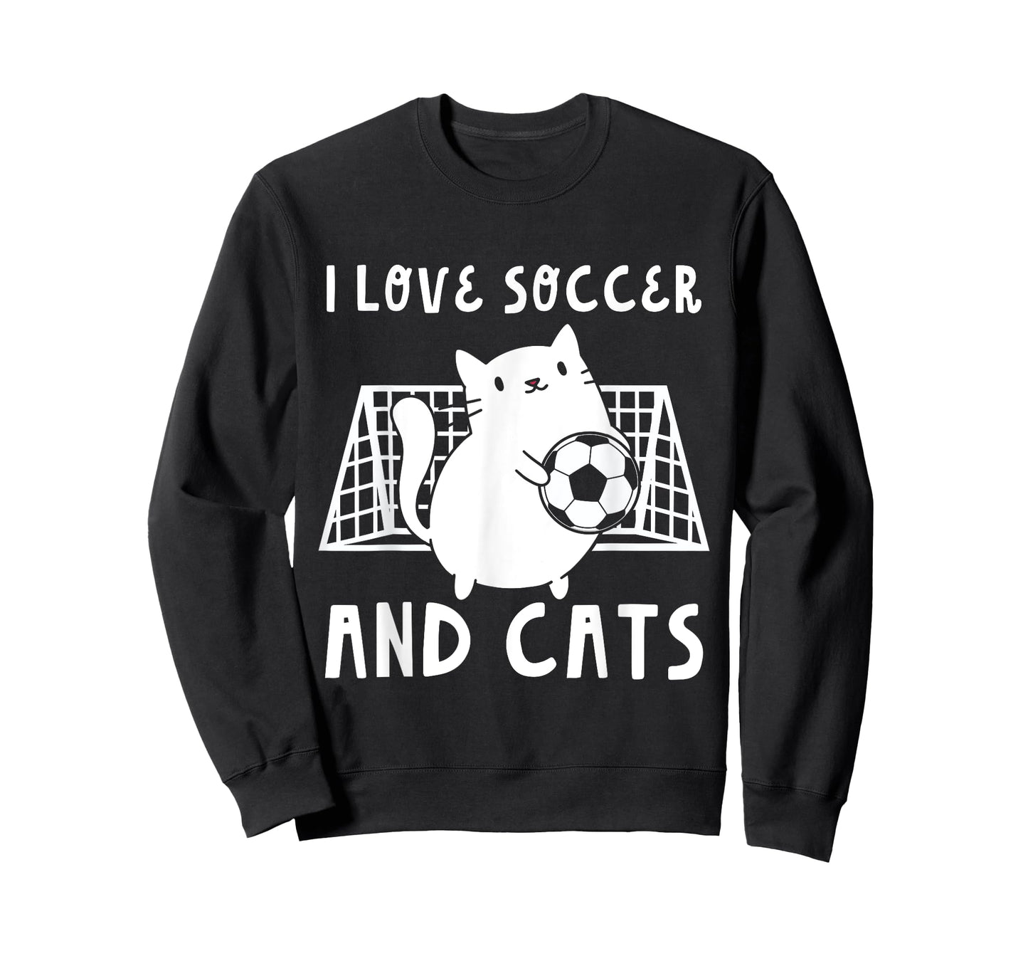 Cute I Love Soccer And Cats Funny Soccer Goalie Goalkeeper T-Shirt