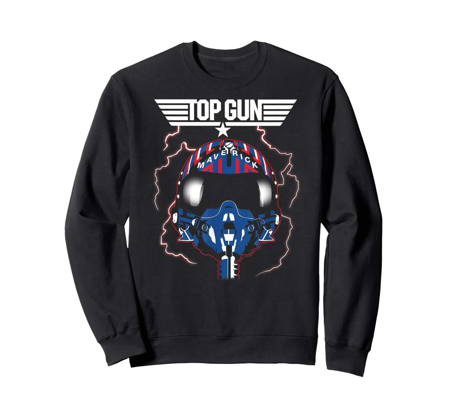 Top Gun Maverick Helmet with Lightning Classic Action Movie T-Shirt