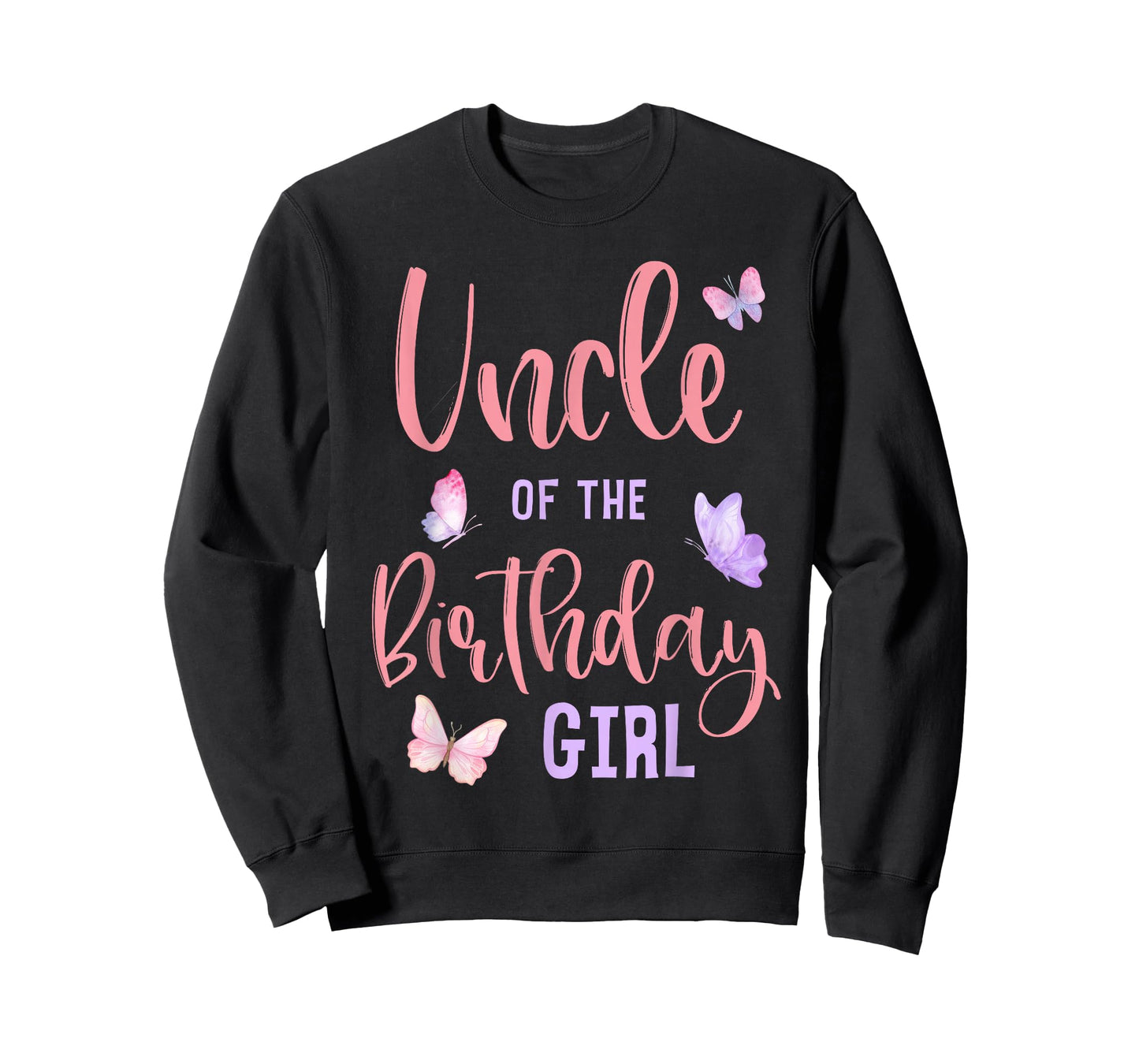 Uncle of The Birthday Girl Butterfly Party Matching Family T-Shirt