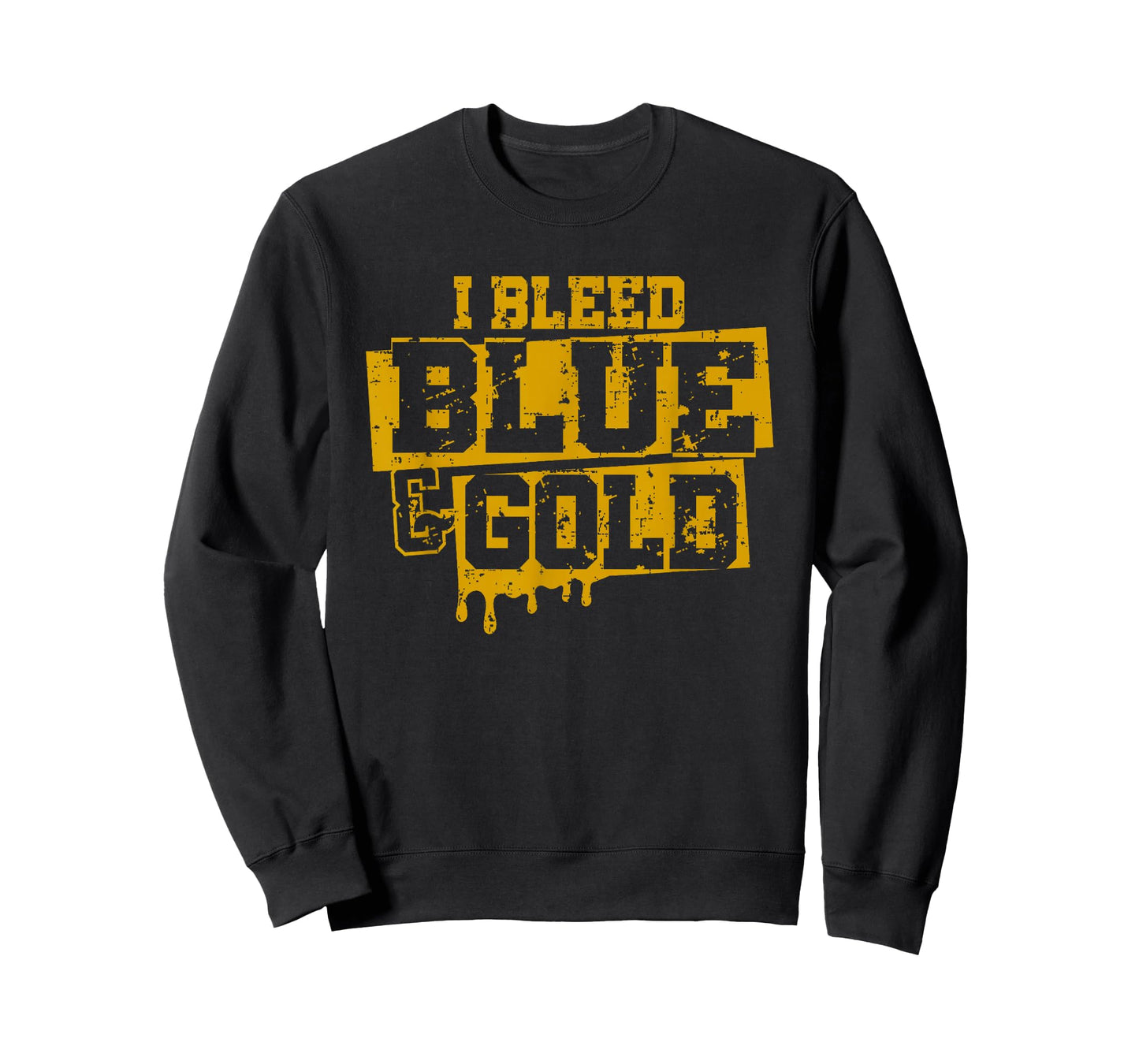 I Bleed Blue and Gold Game Day Group School Football Sports T-Shirt